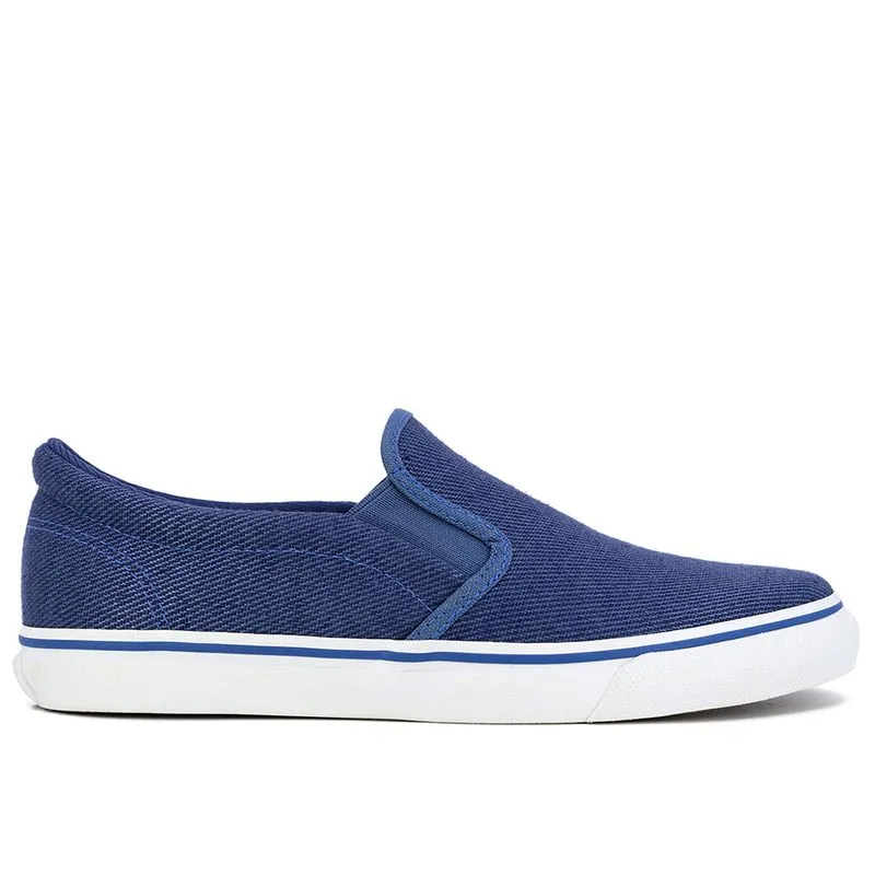 Imagem de Tênis Usaflex Casual Slip On Azul Tecido