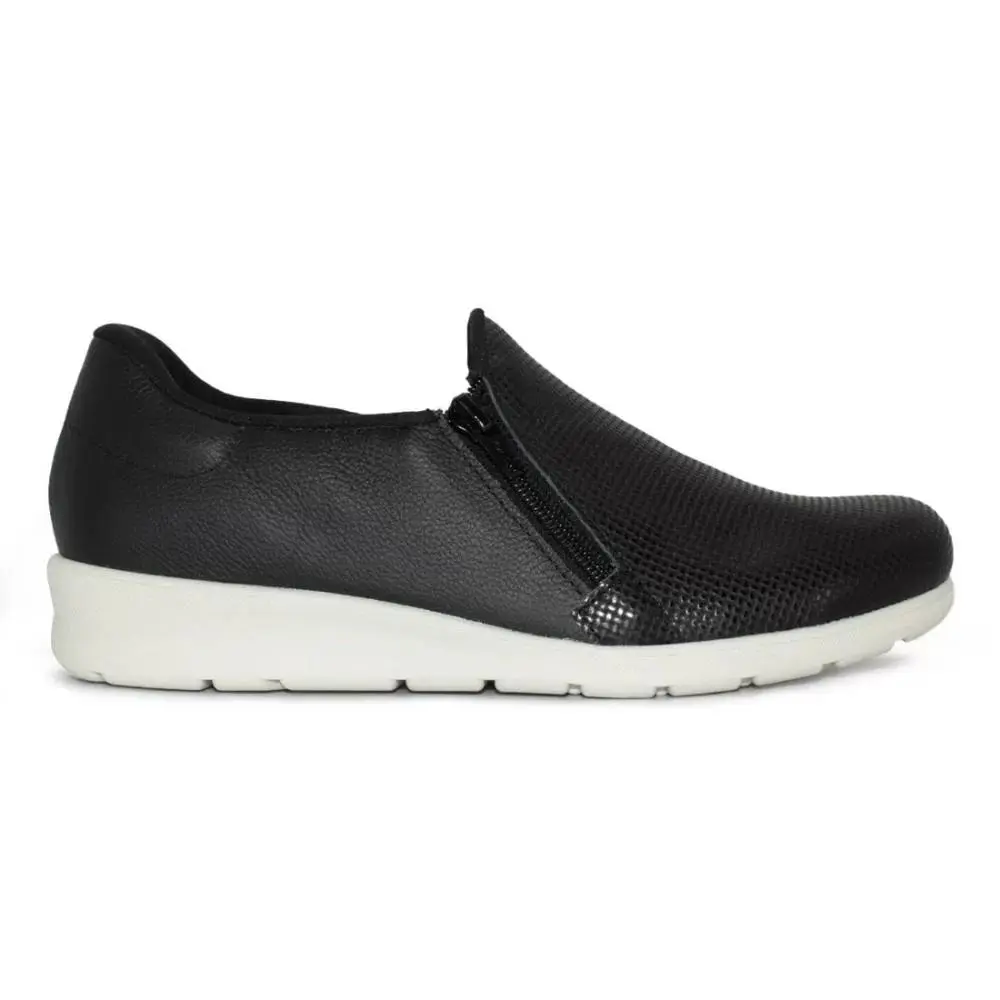 Imagem de Tênis Feminino Usaflex Slip On Zíper Couro 