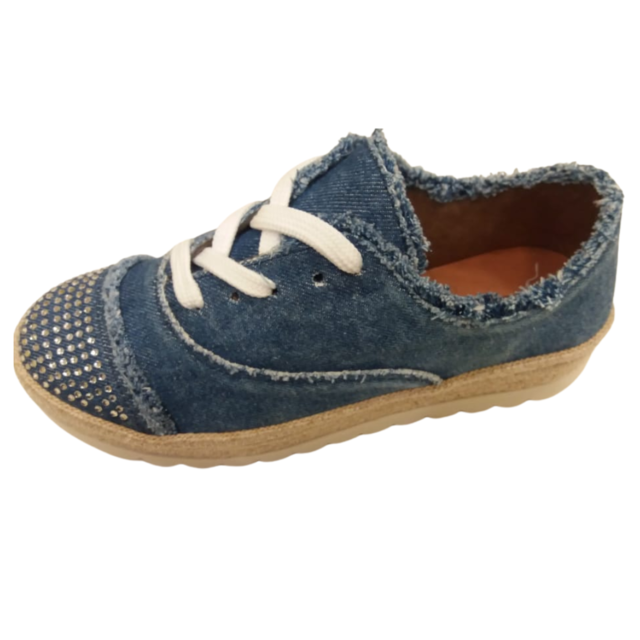 Imagem de Tênis Jeans com Cadarço Valentina Flats Jeans