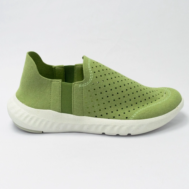 Imagem de Tênis Feminino Slip On Nobuck Laser Verde Musgo Usaflex