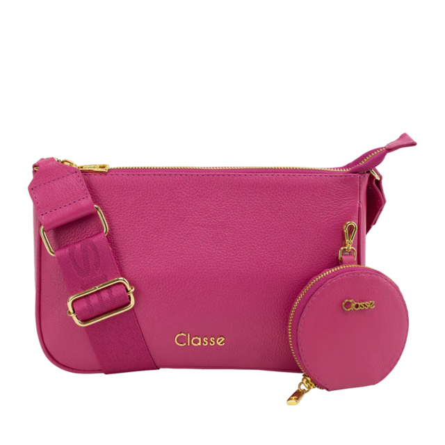 Imagem de Bolsa Classe Couro Crossbody Anita Couro Magenta